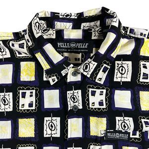 Vintage Pelle Pelle Abstract Shirt Mens XXL Marc Buchanan AOP Geometric Button